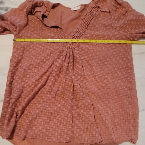 Anthropologie By The River Long Sleeve Ruffled Blouse with Peplum Sleeves - Picture 7 of 11